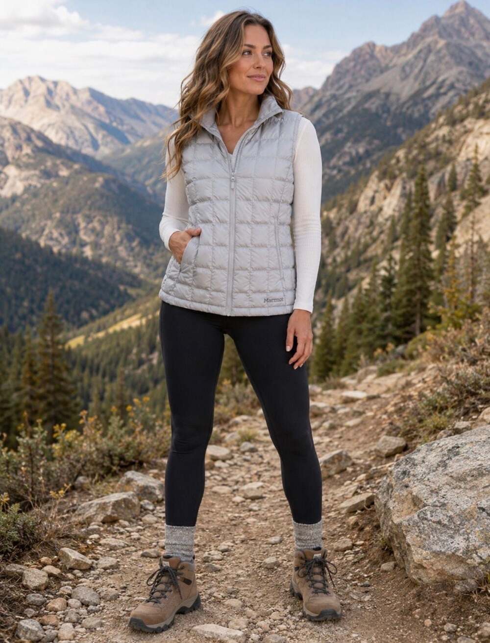 Marmot Aruna 600 Fill Down Vest Women’s Small Gray Lightweight Puffer Zip